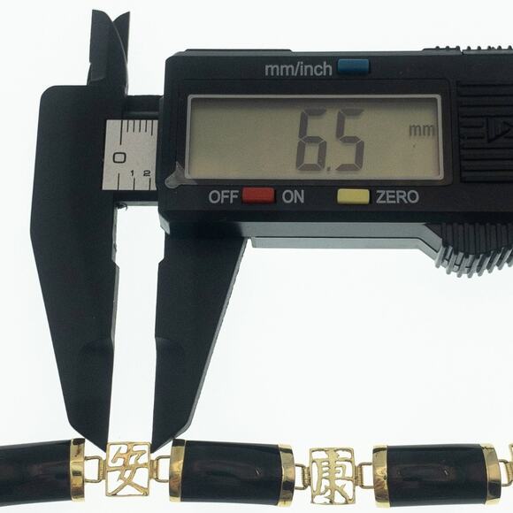 14K Gold Black Onyx Bracelet – Love & Country Symbols - Picture 16 of 16